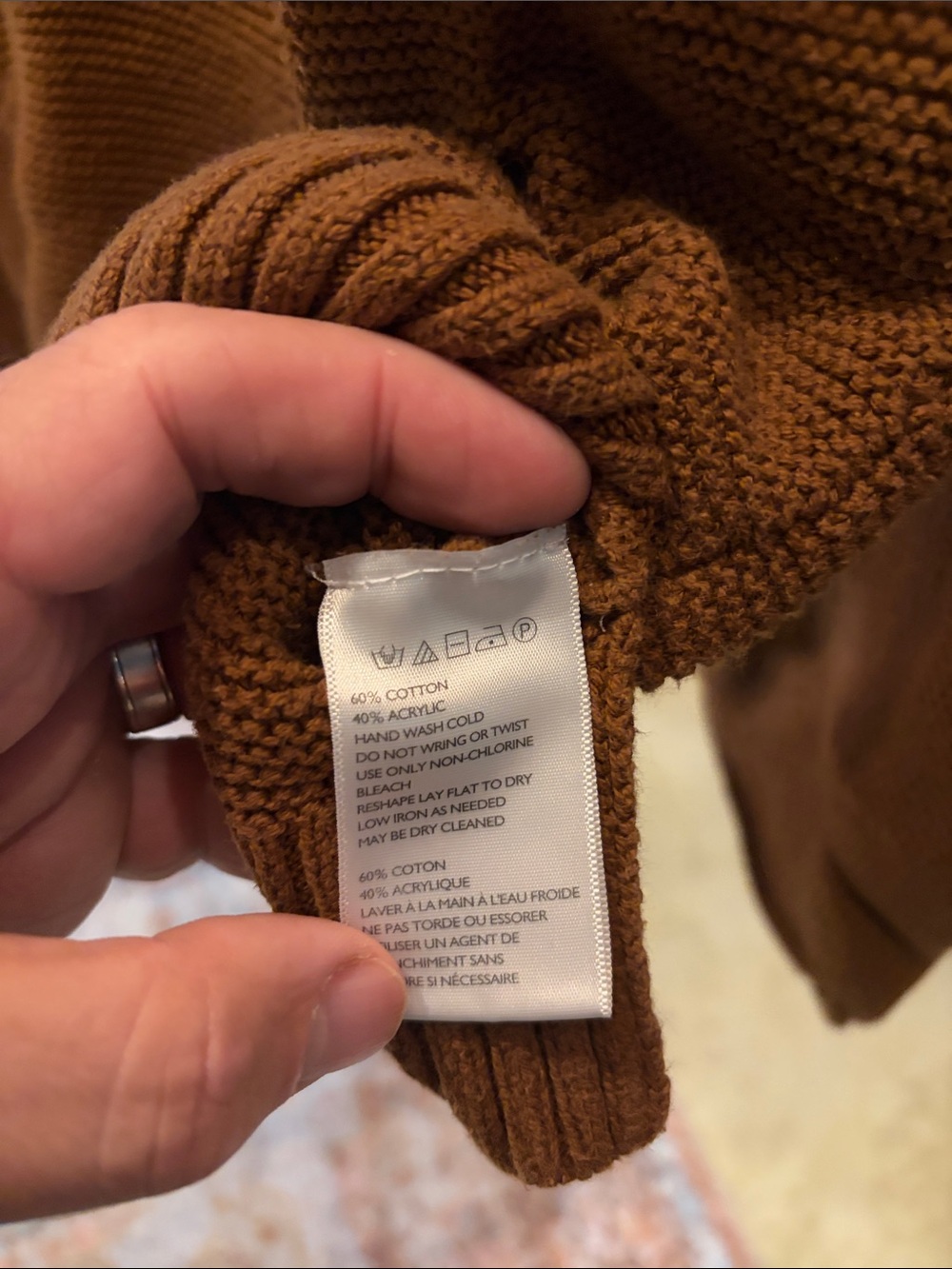 Cozy Women's Crewneck Hoodie Sweater in Brown - Picture 6 of 6
